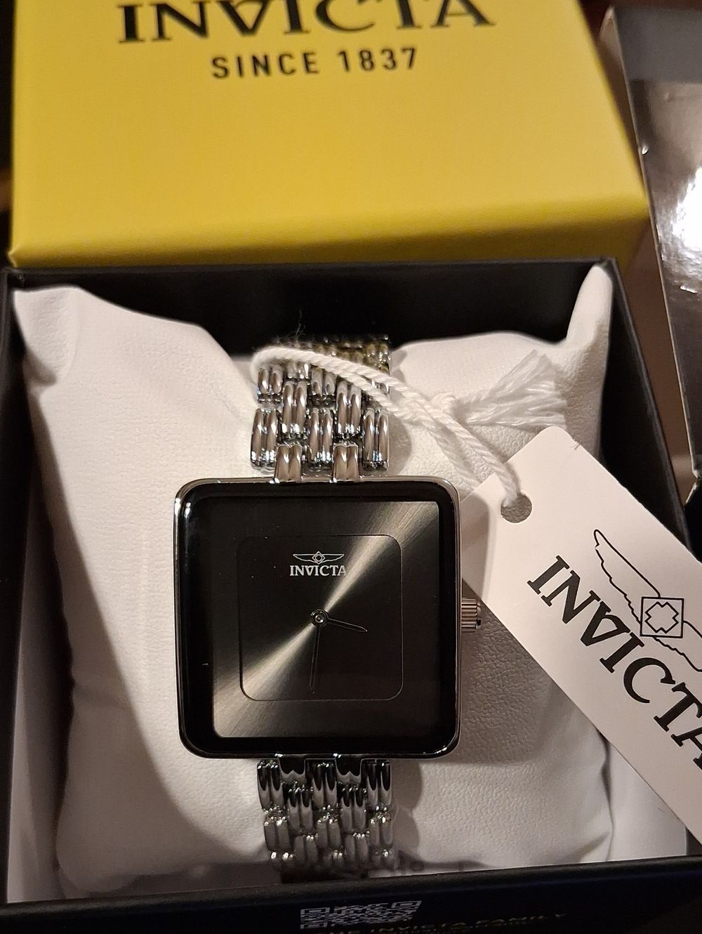 Invicta Celestial 32mm Womens Quartz Square Charcoal Silver Model 70426 New